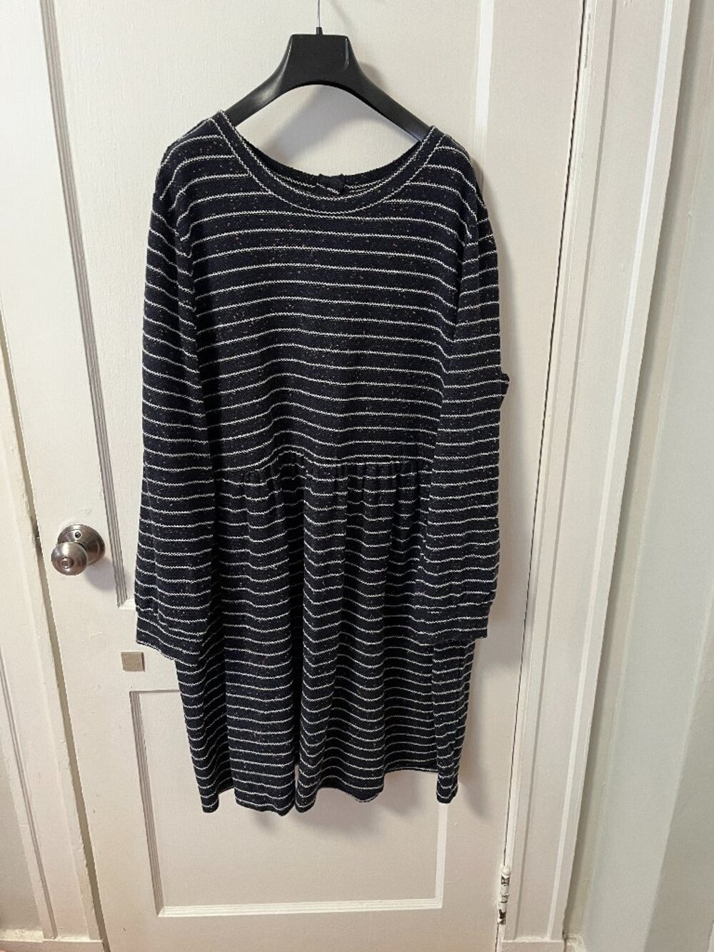 LOFT Plus Textured Speckled Stripe Babydoll Dress